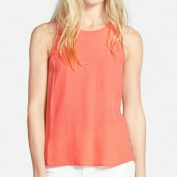 Astr pleat back swing tank top Coral - Picture 1 of 7